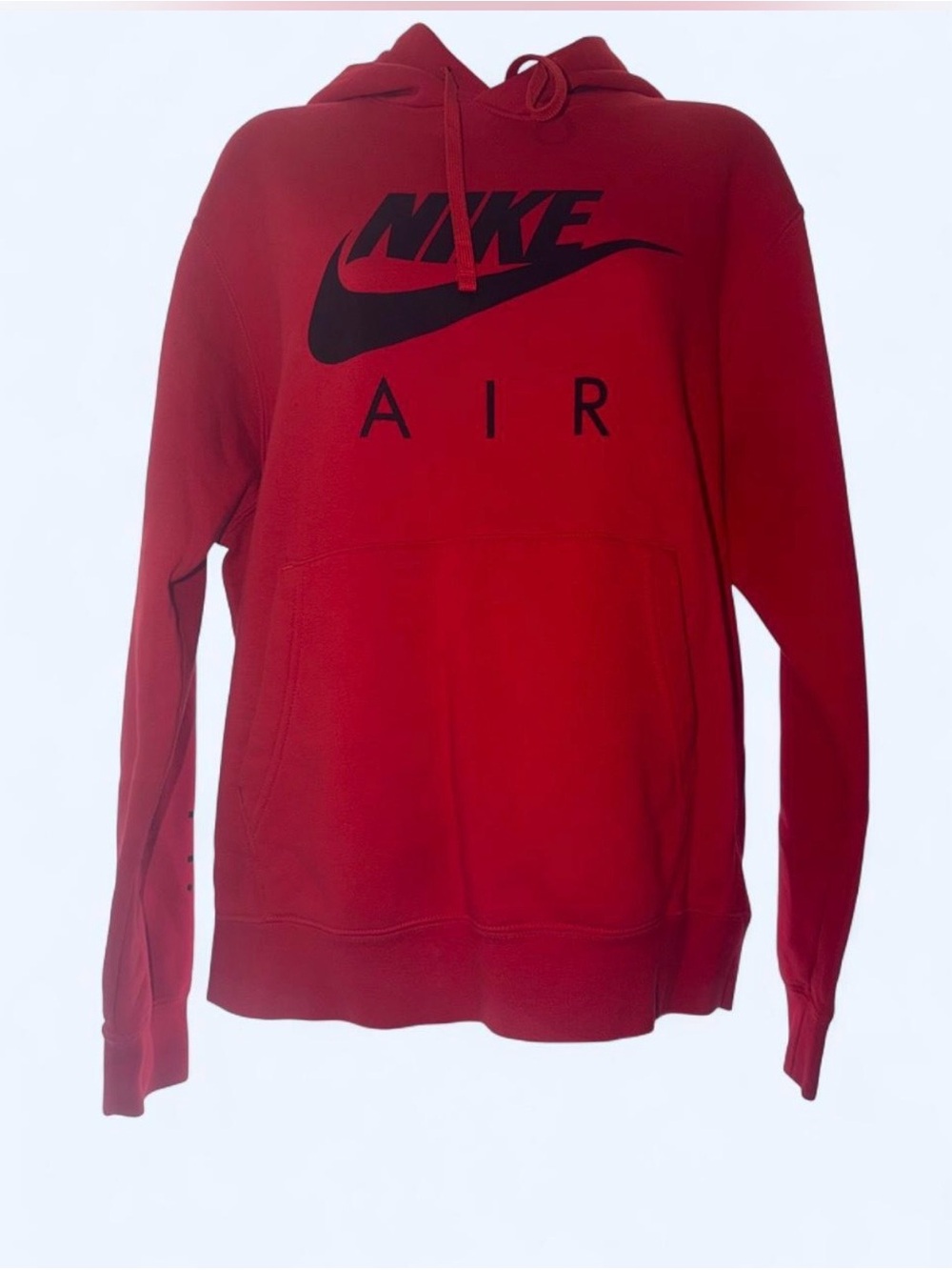 Nike Red Air Pullover Hoodie with Black Logo